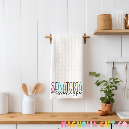 Neon City + State Tea Towel