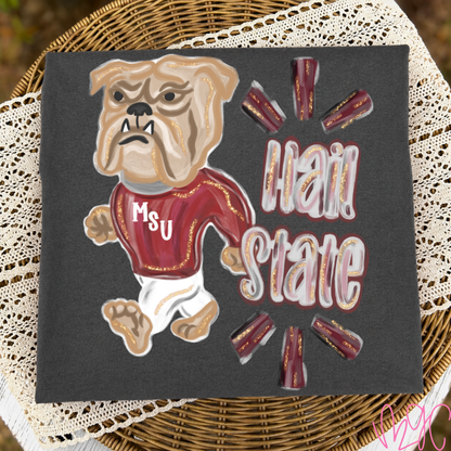Painted Hail State Tee