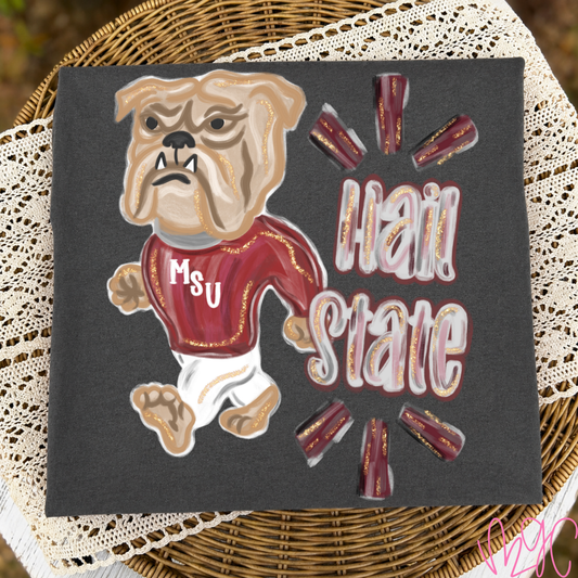 Painted Hail State Tee