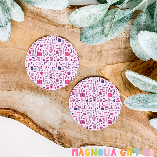Nurse Clip Art Car Coasters