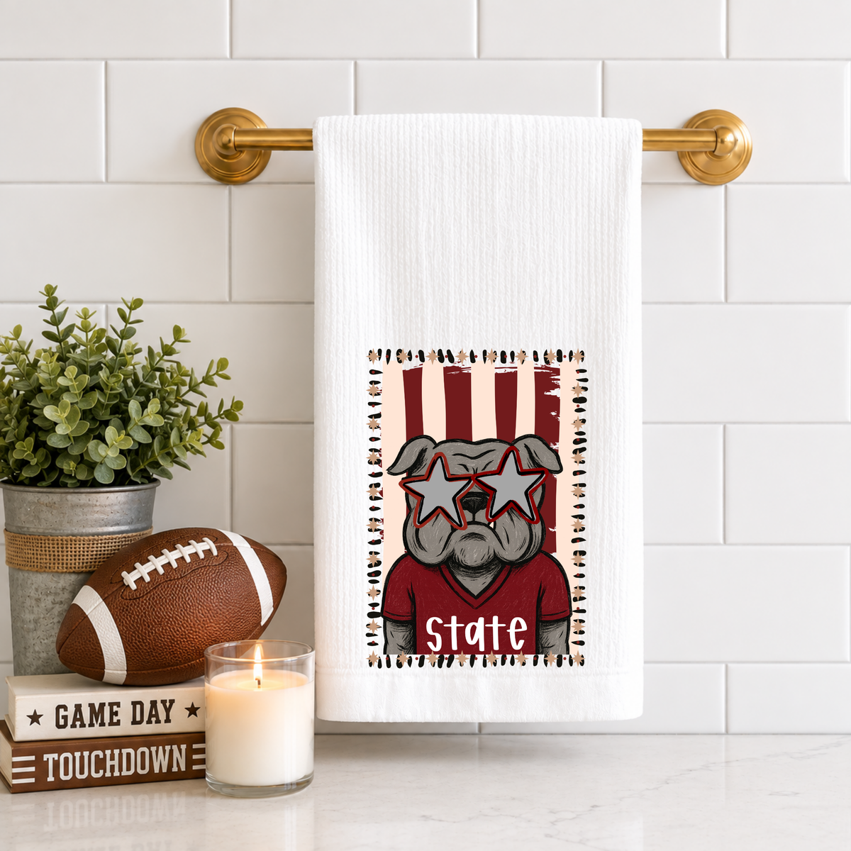 Bulldogs Portrait Tea Towel