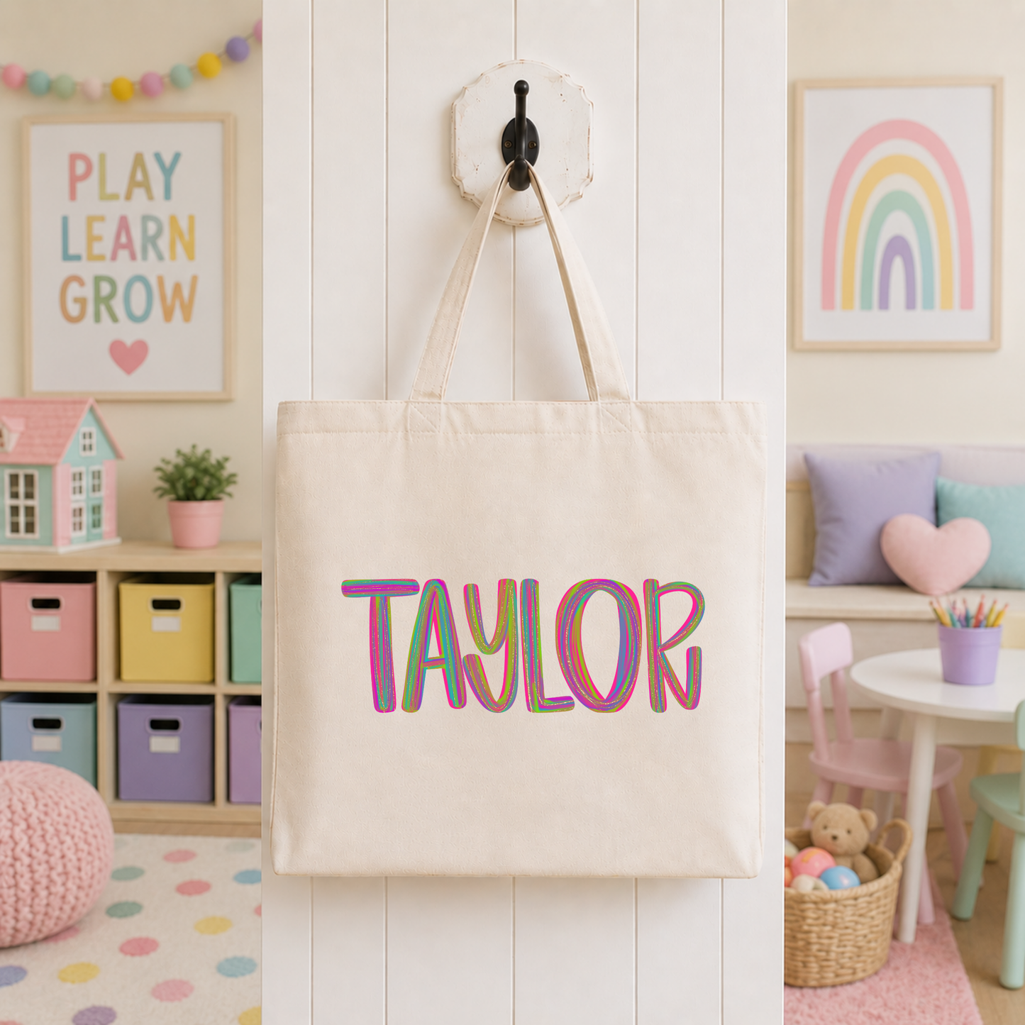 Tie Dye Custom Name Tote Bag
