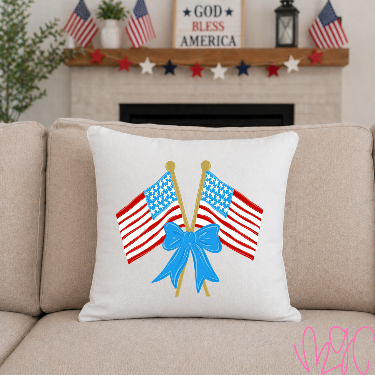 Coquette Flag Throw Pillow