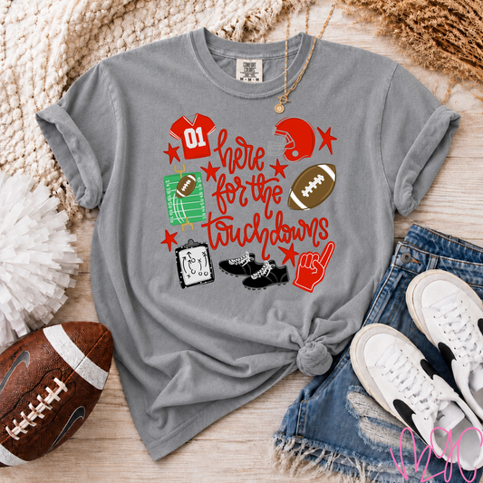 Touchdowns-Red Tee