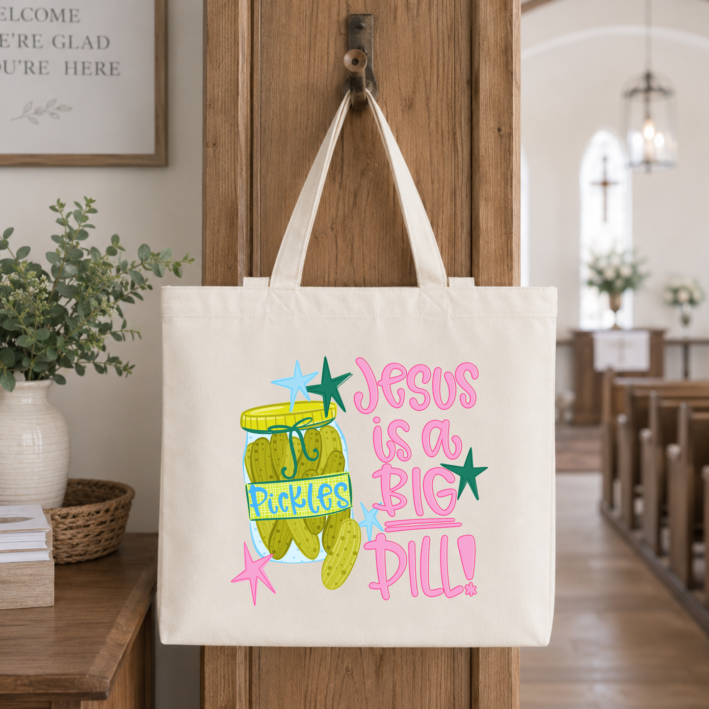 Jesus Is A Big Dill Tote Bag