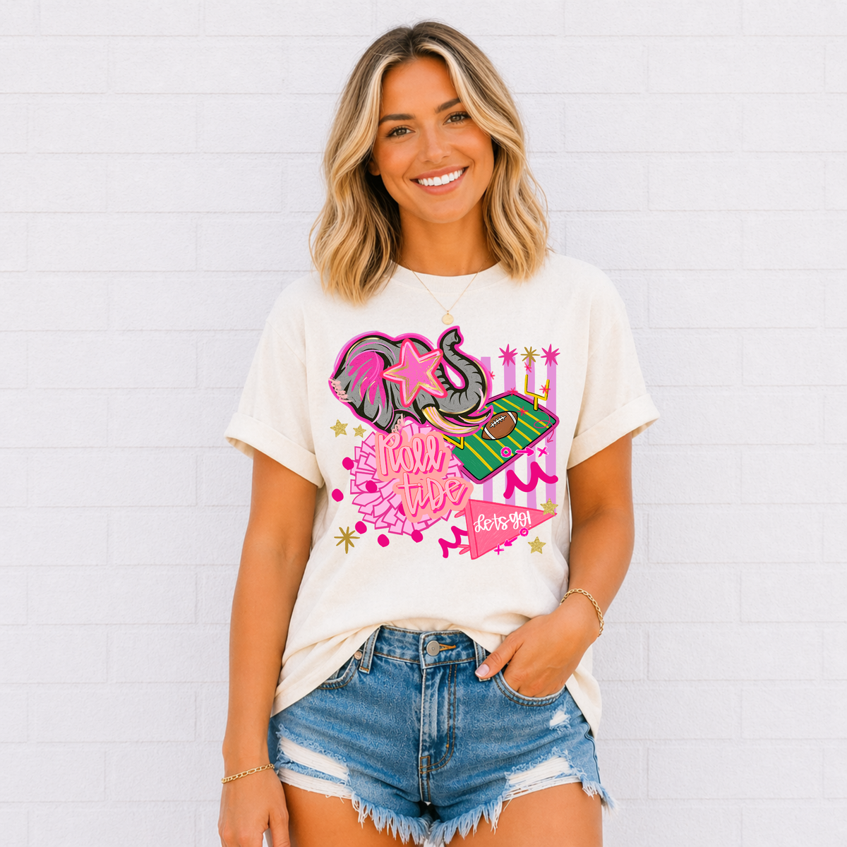 Pink Roll Tide Tee