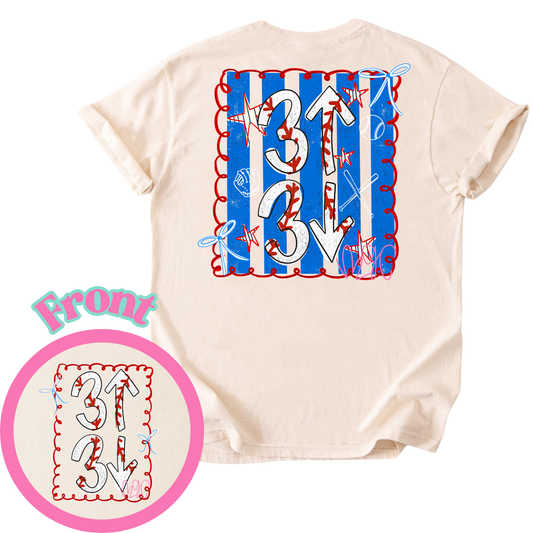 3 Up-3 Down Baseball Tee