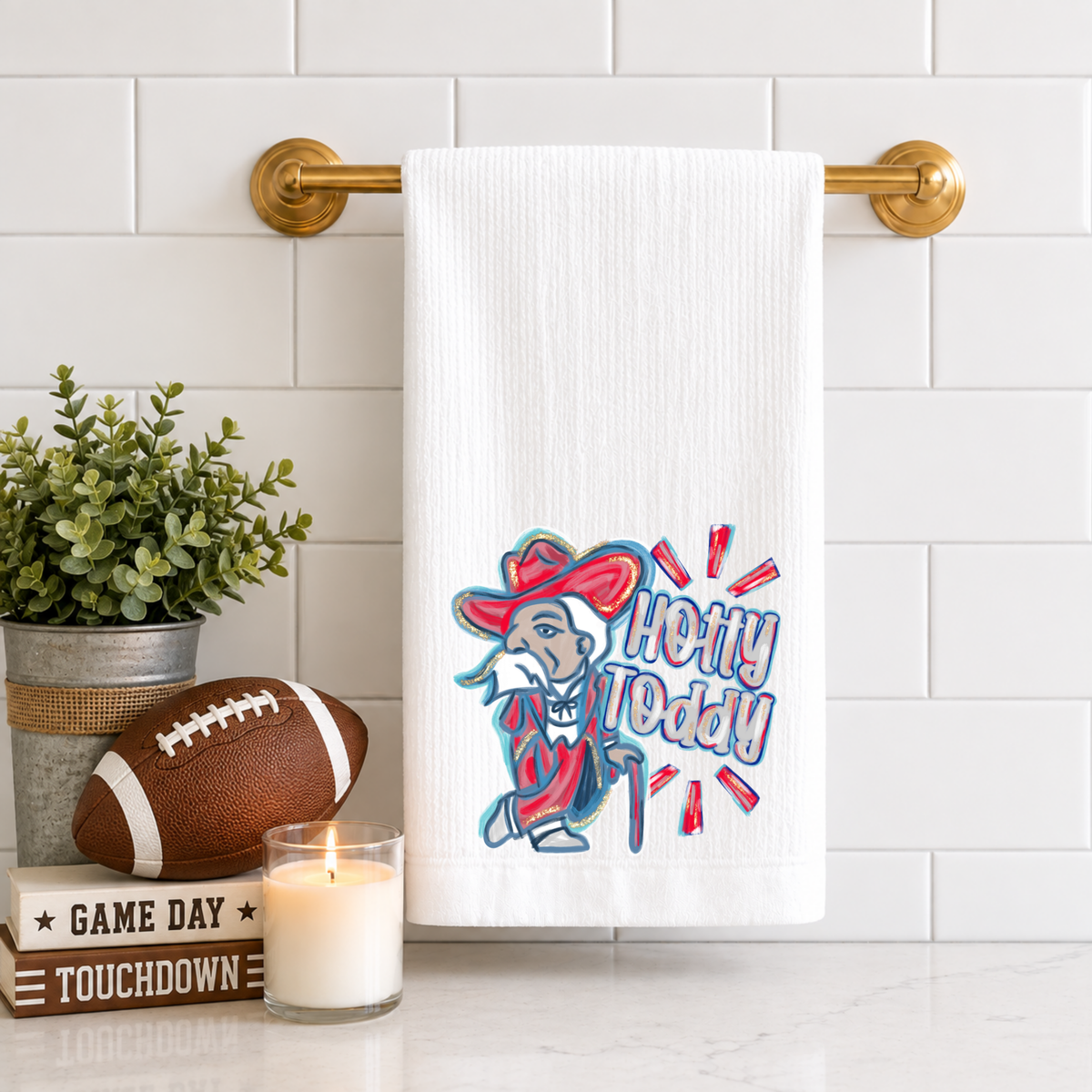 Painted Hotty Toddy Tea Towel
