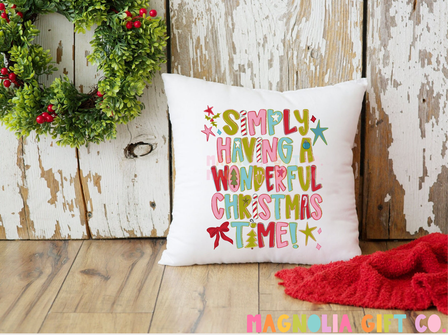 Wonderful Christmas Time Throw Pillow