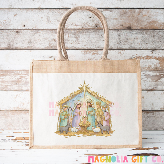 Pastel Nativity Tote Bag