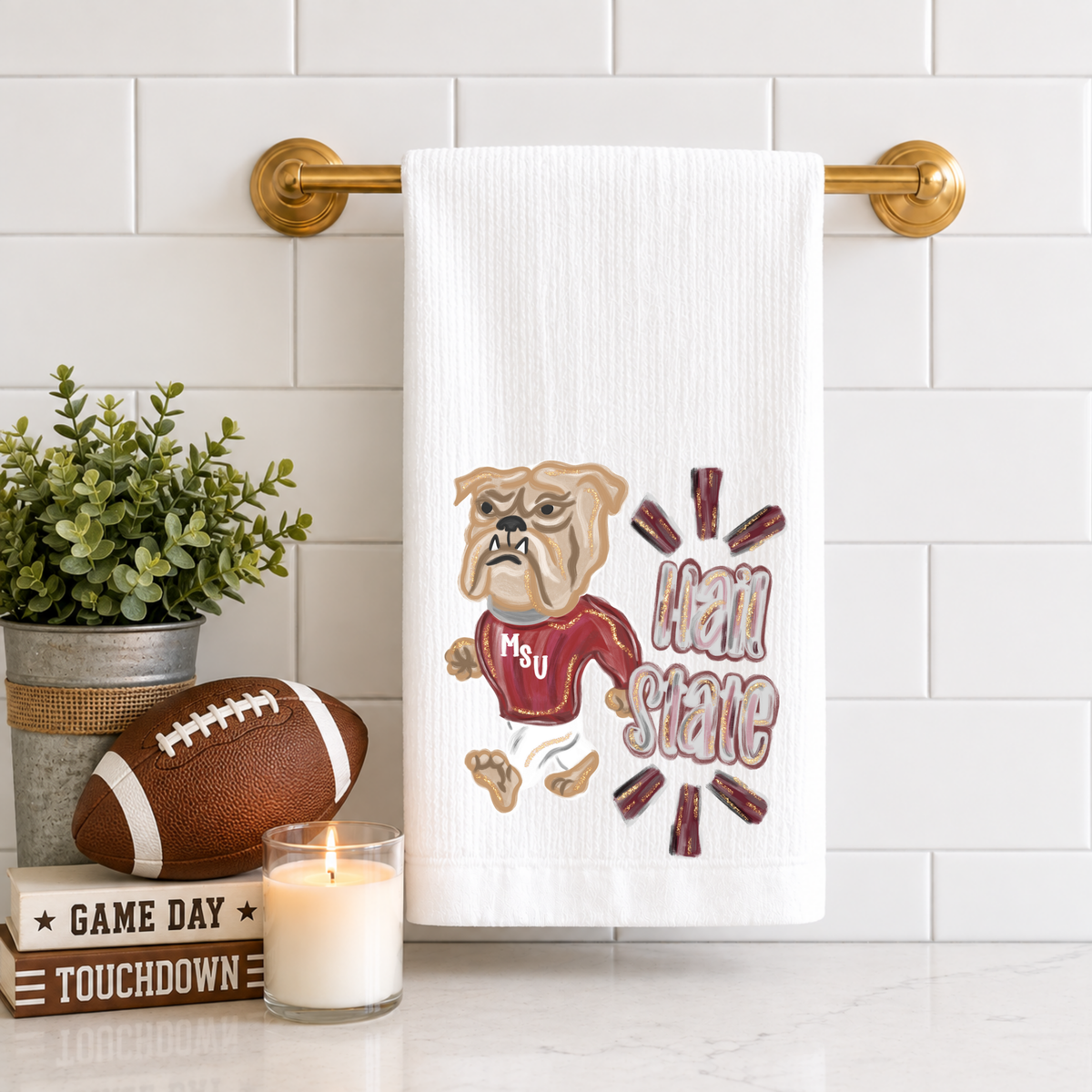 Painted Hail State Tea Towel