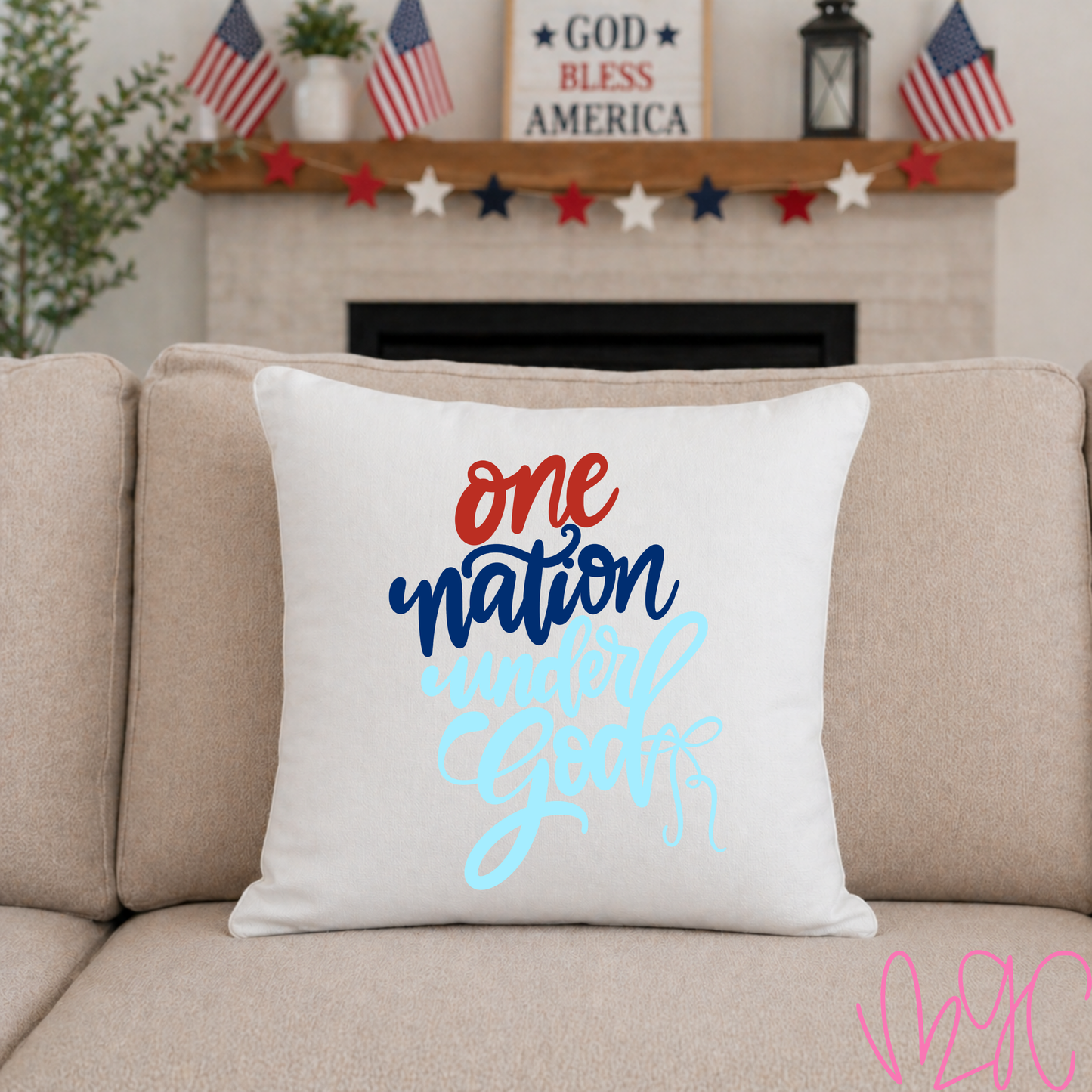 One Nation Under God Throw Pillow