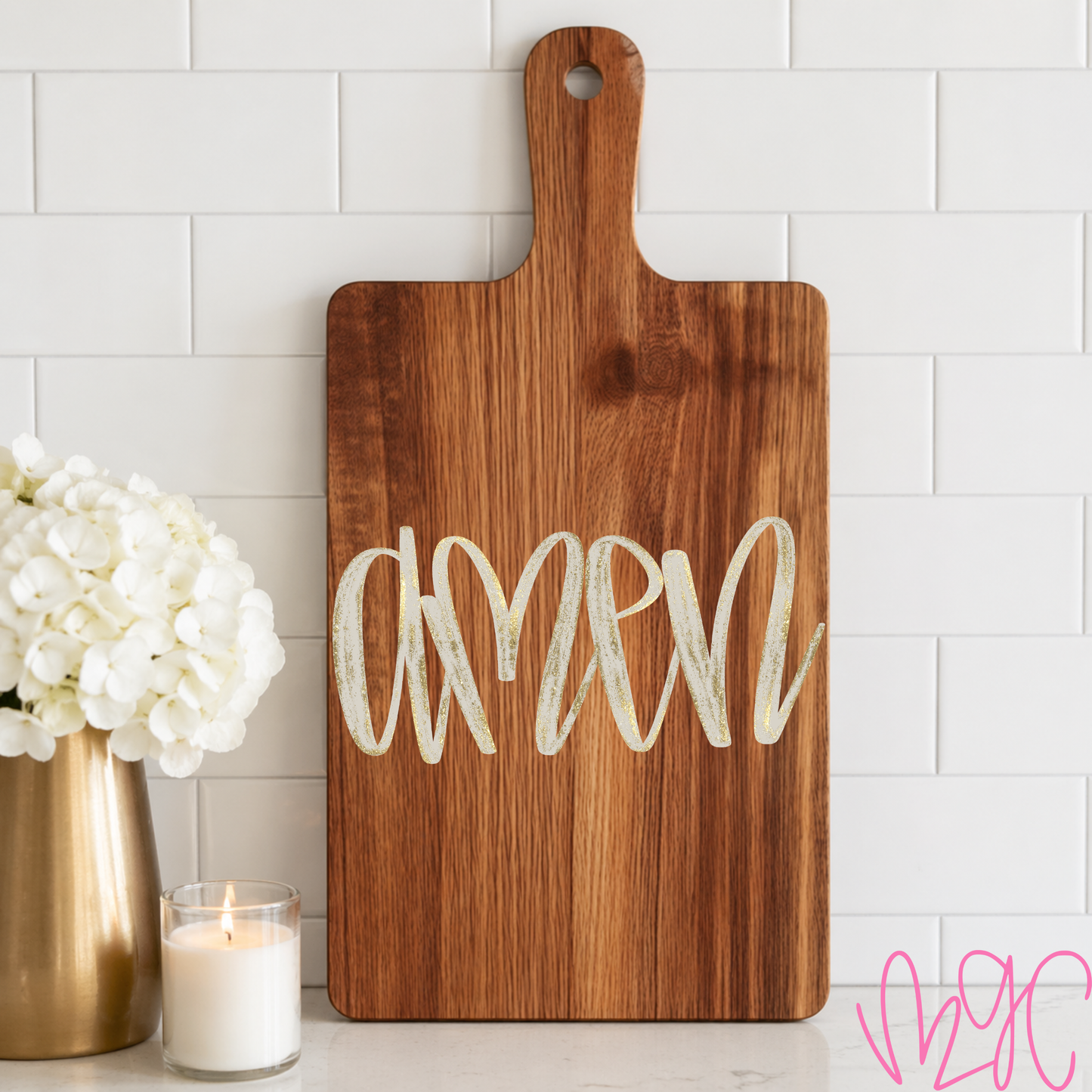 Painted Amen Cutting Board