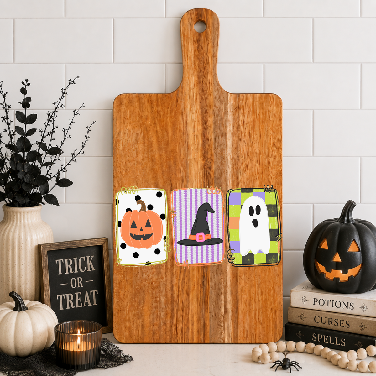 Halloween Squares Cutting Board
