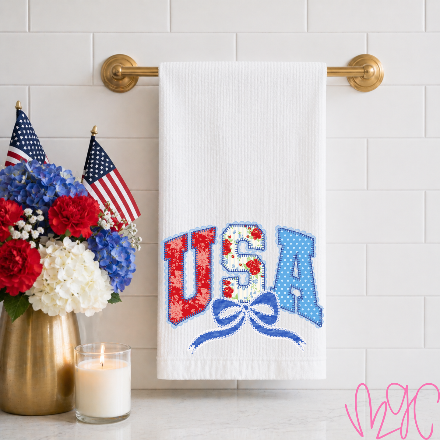 Patterned USA Tea Towel