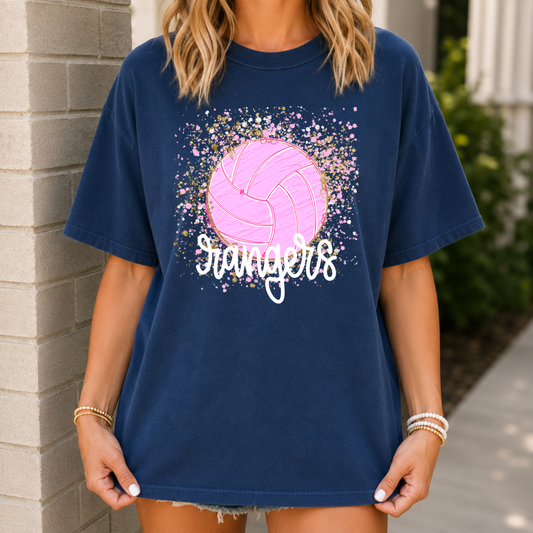 Pink Confetti Volleyball-Rangers Tee