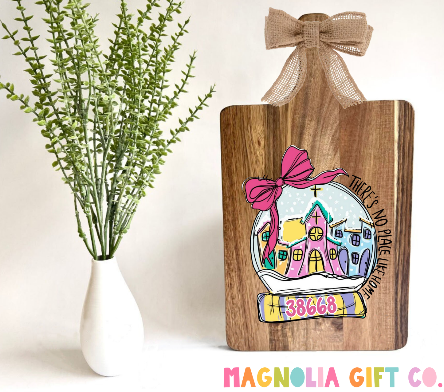 Zip Code Snowglobe Cutting Board