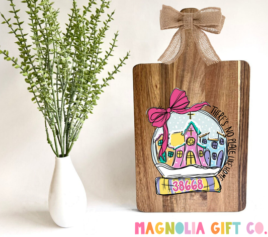 Zip Code Snowglobe Cutting Board