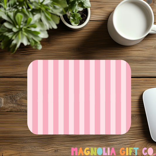 Pink Striped Mousepad