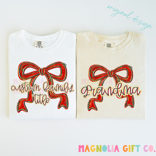 Red Bow Family Title Tee
