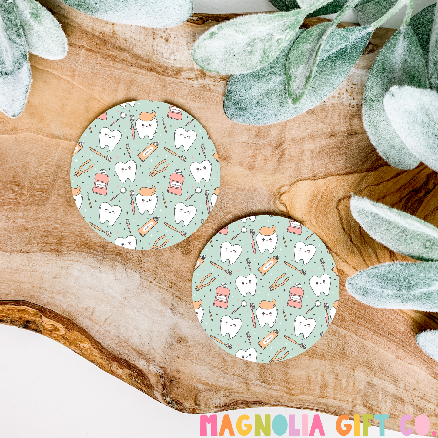 Mint Dental Clip Art Car Coasters