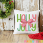 Holly Jolly Yarn Throw Pillow