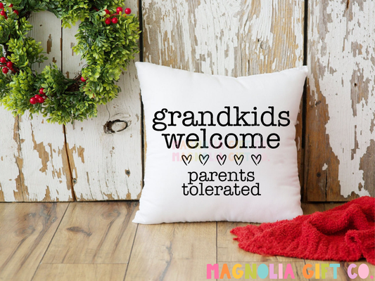 Parents Tolerated Throw Pillow