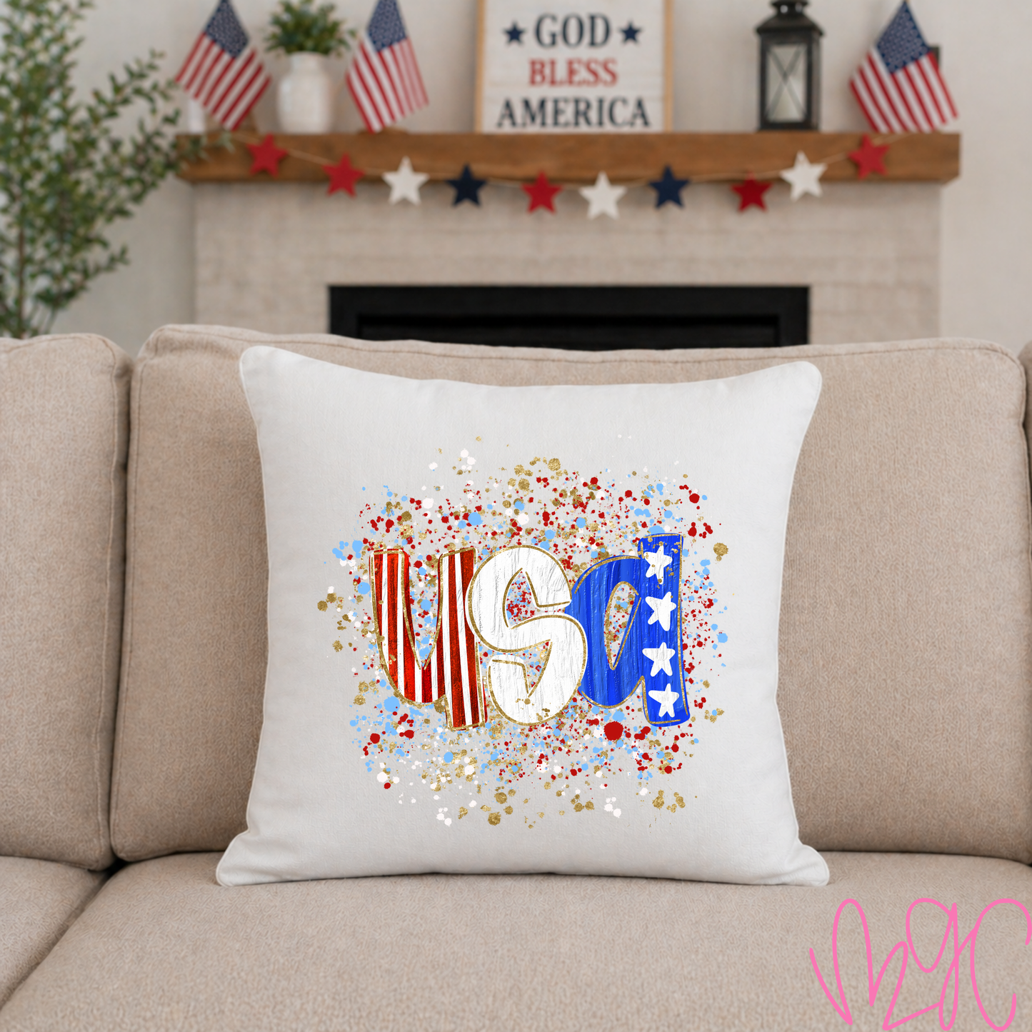 Confetti USA Throw Pillow