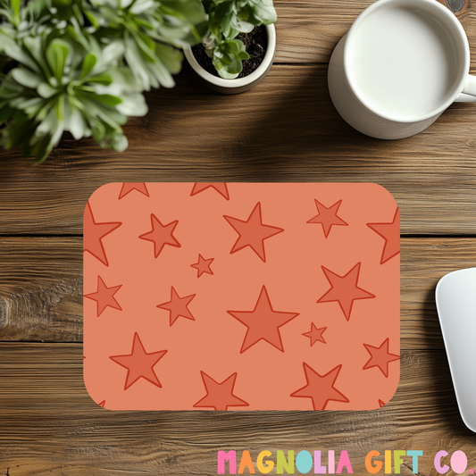 Dark Orange Stars Mousepad