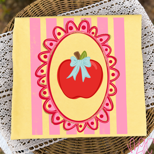 Striped Preppy Apple Tee