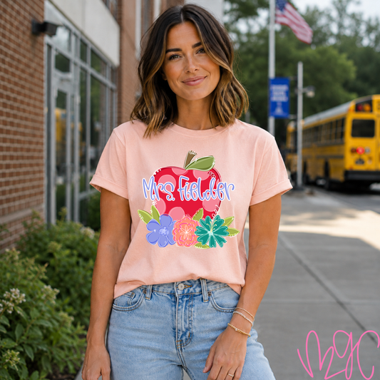 Dotted Apple Custom Name Tee