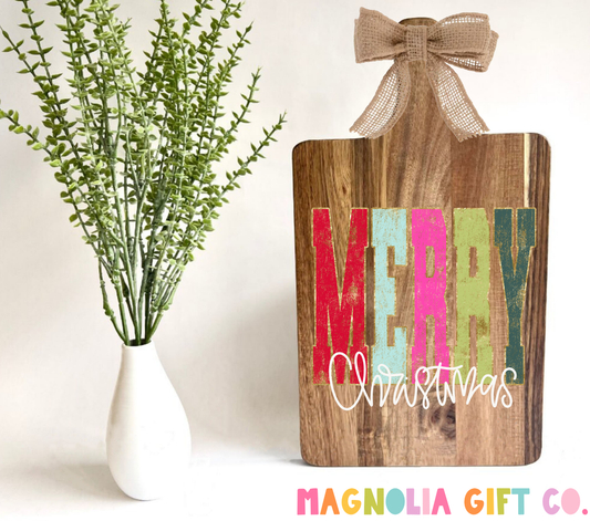 Varsity Merry Christmas Cutting Board