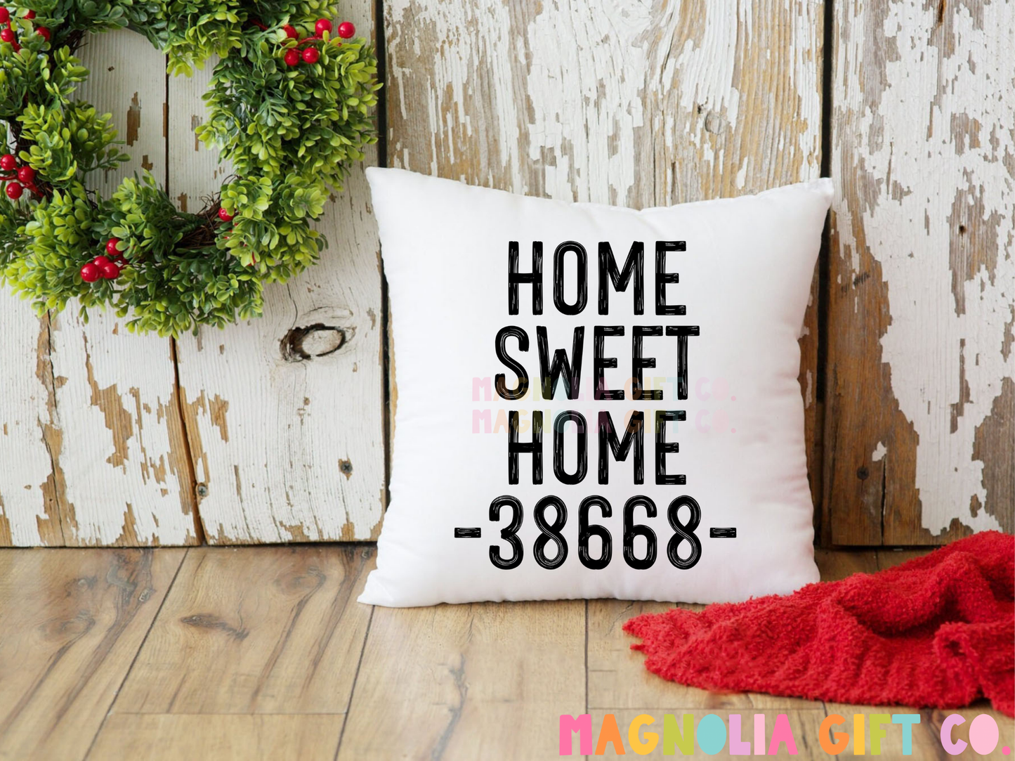 Home Sweet Home Zip Code Throw Pillow