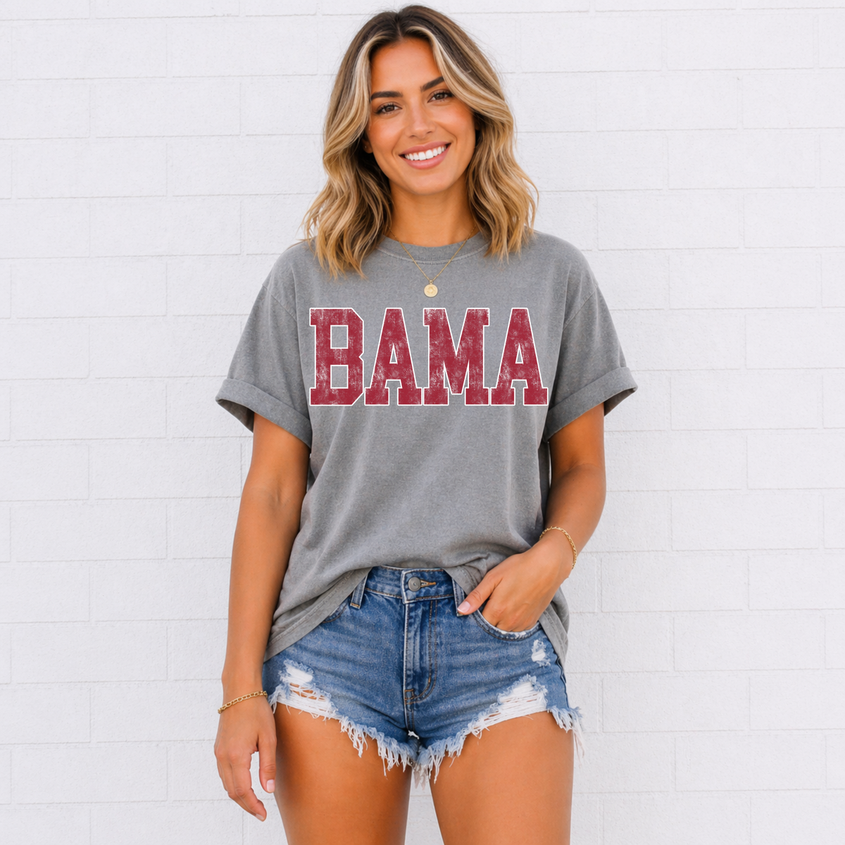 Varsity Distressed Bama Tee