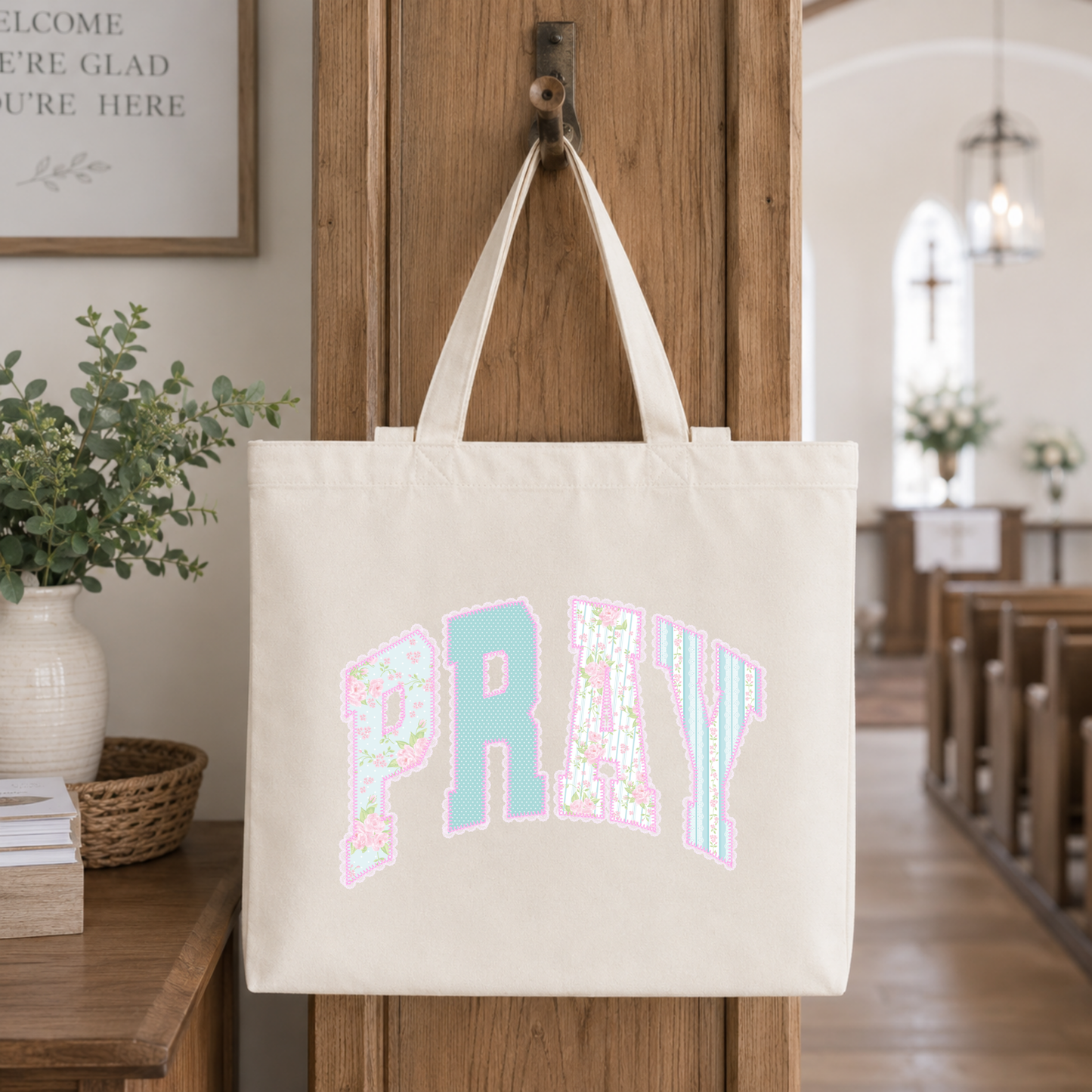 Floral Pray Tote Bag