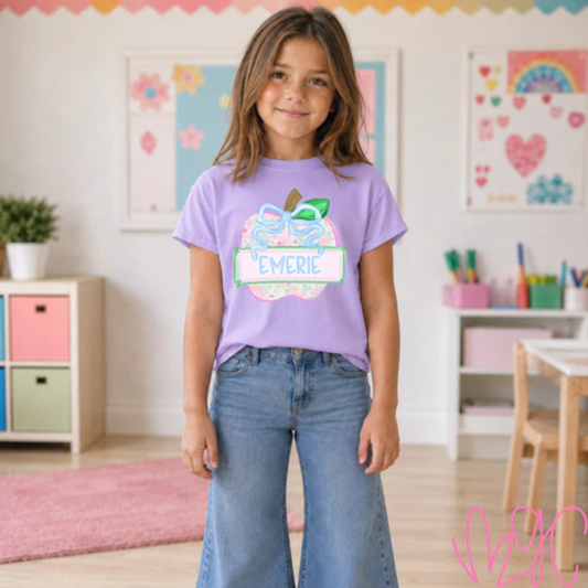 Floral Apple Name Tee