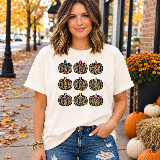 Stacked Leopard Pumpkins Tee