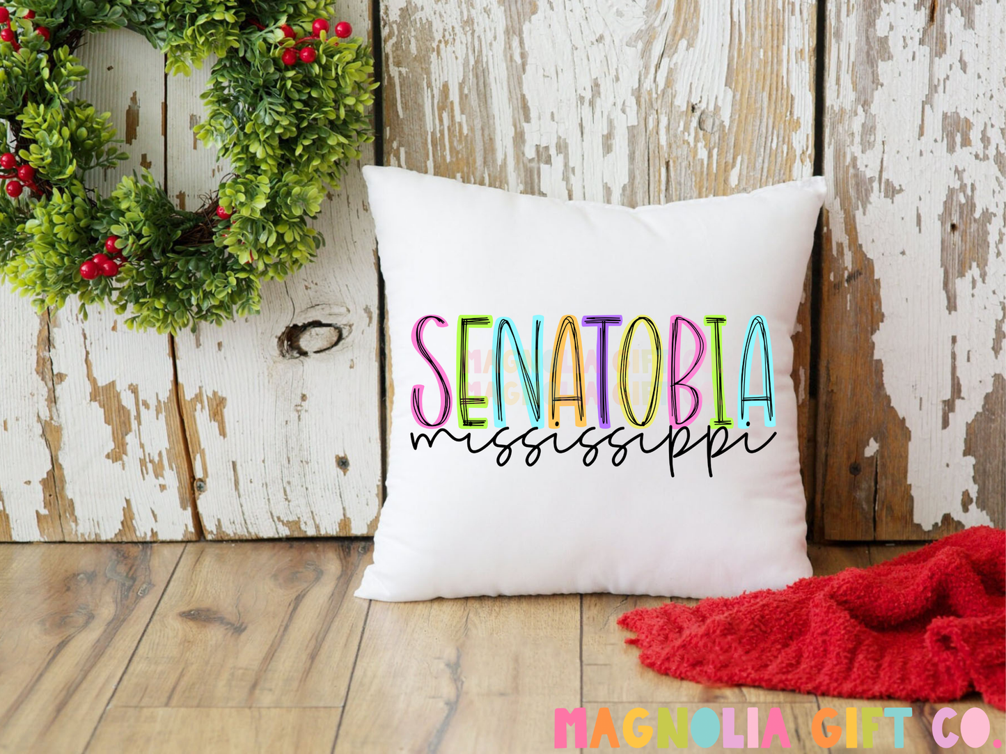 Neon City + State Throw Pillow