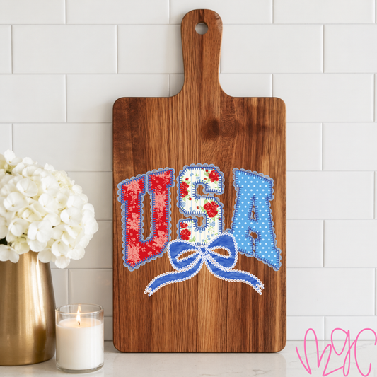 Patterned USA Cutting Board