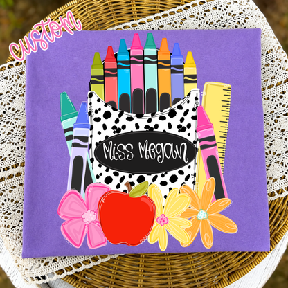 Dotted Crayon Box Name Tee
