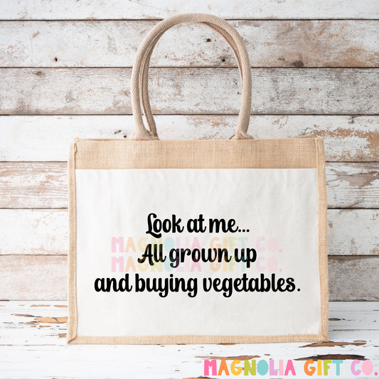 Buying Vegetables Tote Bag