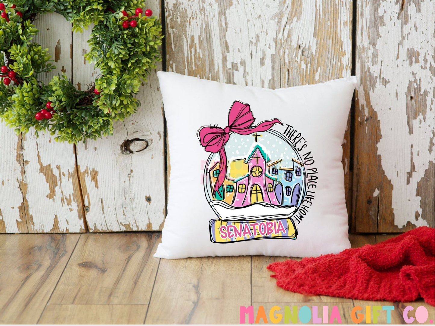 Custom City Snowglobe Throw Pillow