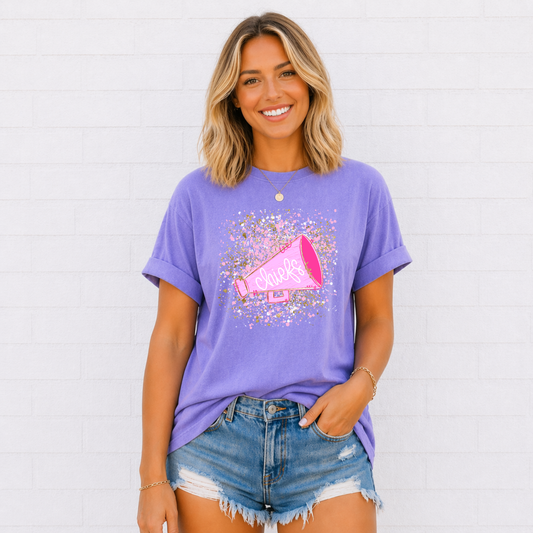 Pink Confetti Cheer-Chiefs Tee
