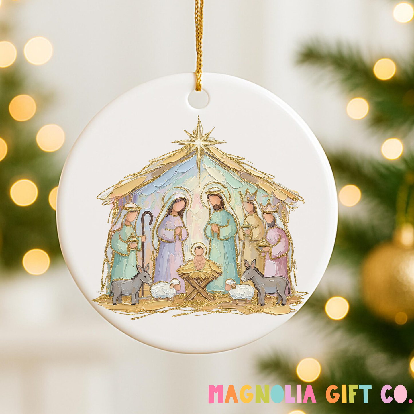 Pastel Nativity Ornament