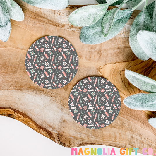 Grey Nurse Clip Art Car Coasters