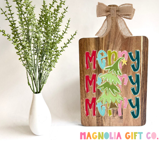 Stacked Merry Tree Cutting Board