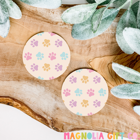 Pet Paws Car Coasters