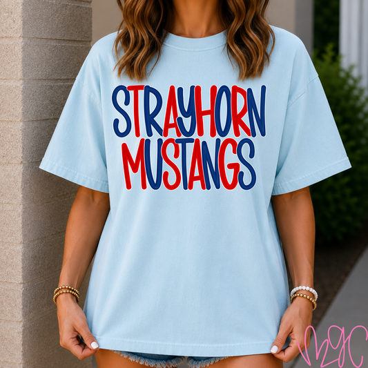 Bubble Strayhorn Mustangs Tee