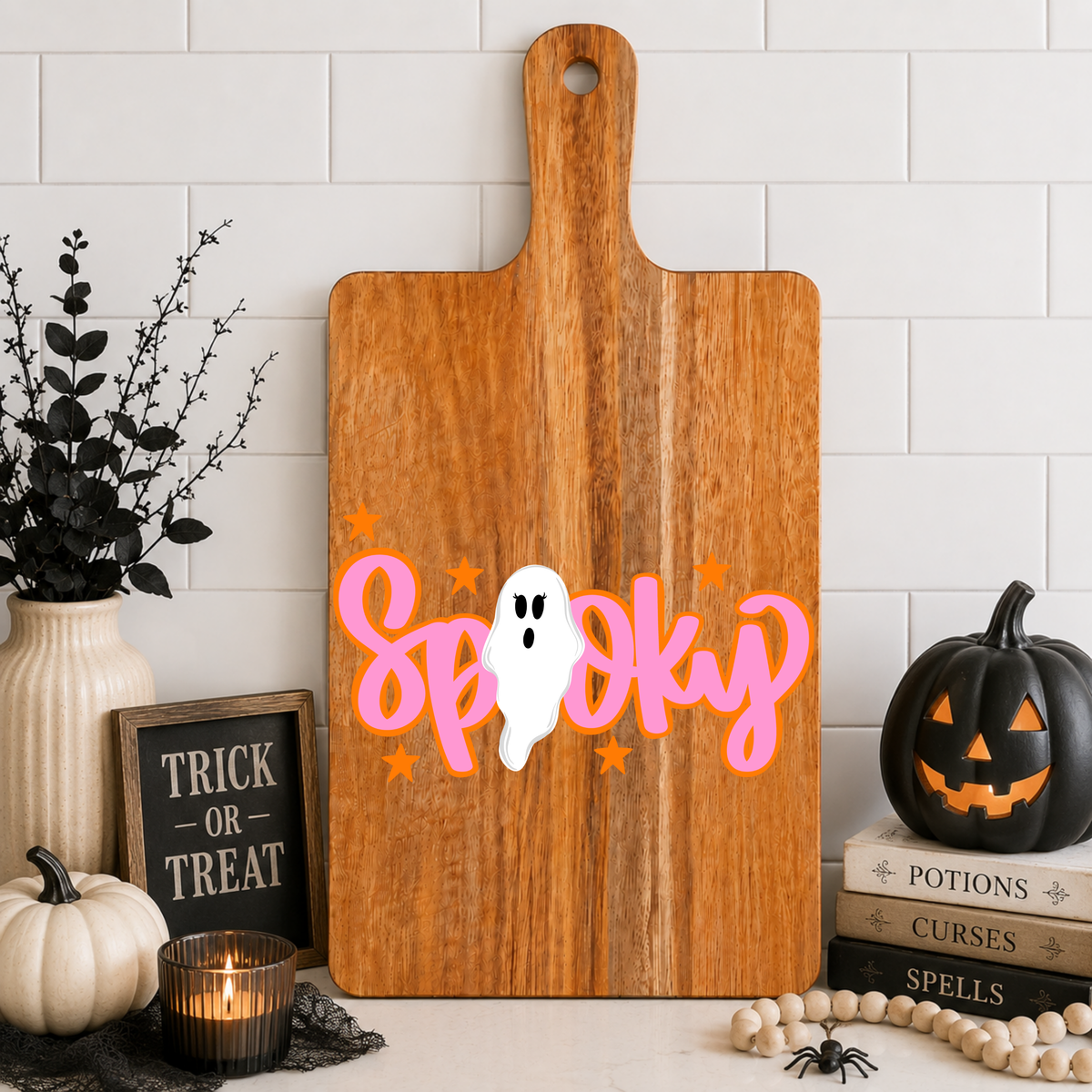 Pink Spooky Cutting Board