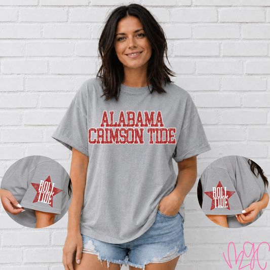 Distressed Alabama (Crimson) Tee